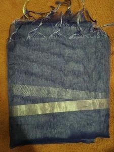 Indigo ,Gold Bordered Dupatta