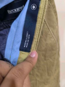 Men&#39;s blue kurta with khaki pant from blackberrys