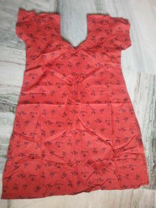 Coral Floral Print Kurthi