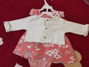 Carter&#39;s 2 Piece Bodysuit Dress And Cardigan