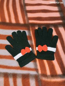 Cute Bow Accent Gloves