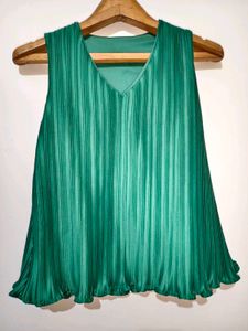 Green Pleated Tank Top Size S/ M