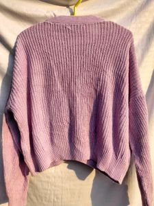 Purple Crochet Cardigan