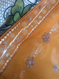 Mustard Saree With Work