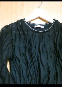 Fuzzy Black Long Sleeve Top