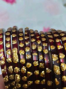 Glass Maroon Bangles