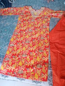 Floral Print Tunic Kurta Set