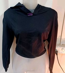Cut Out Crop Hooded Top