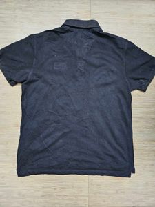 FILA Black Polo Shirt With Embroidery Work On Logo