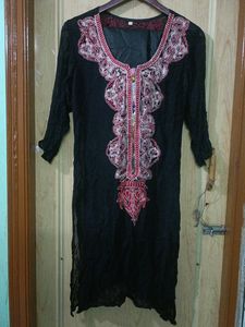 Black High Low Sheer Kurta