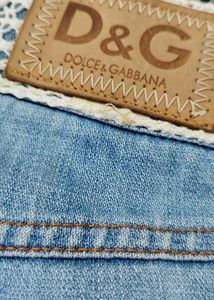 Dolce &amp; Gabbana Light-Wash Jeans with Braided Belt