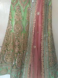 Fish Cut Kundar And Mirror Work Lehenga
