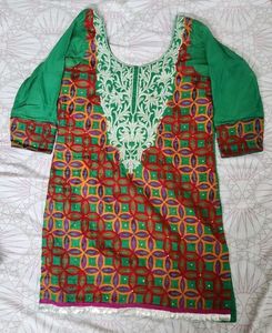 Green Embroidered Kurta