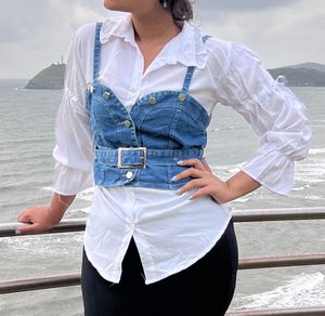 White Puffed Sleeve Shirt