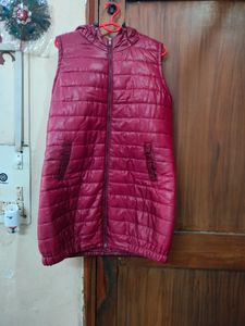 Burgundy Puffer Vest
