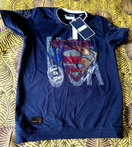 Superman Shainy Tshirt For Kids 5 To 7 Year