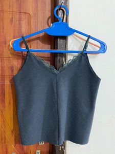 Lace-trimmed Sleeveless Top