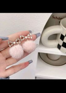 Korean | Bow Fluffy Earrings