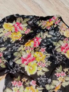Girls Black Floral Shrug Outfit