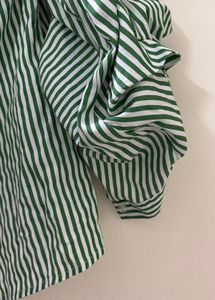 Green striped Button down shirt