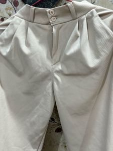 Beige Casual Pants