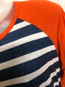 Blue &amp; Orange Long Sleeve Cotton T Shirt
