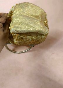 Golden Embroidered Handbag Homemade