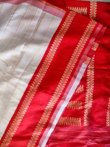 New Red & White Silk Saree