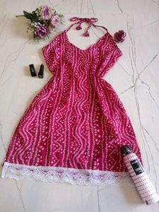 🆕 Trendy Dabu Halter Neck Corset Short Kurta ✨🎀
