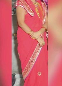 Red Embellished Saree