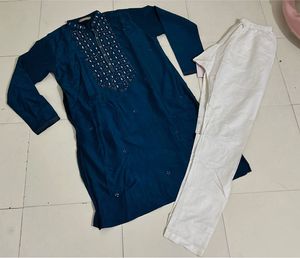 Kalki Fashion Art Silk With Mirror Embroidery Set