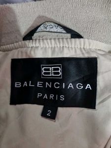 Balenciaga Men's Beige Bomber Jacket