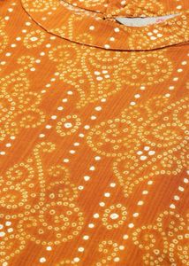 Mustard Sleeveless Bandhani Print Straight Kurta