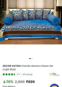 Brand New Cotton Embiodery Diwan Set Of 6