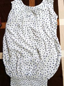 Blue &amp; White Star Print Blouse