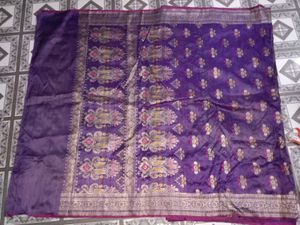 Purple Banarasi saree