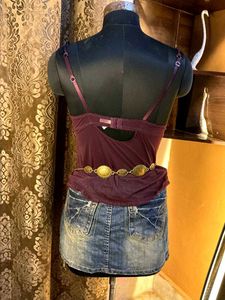 Red Corset Top Lace Y2k Vintage Retro