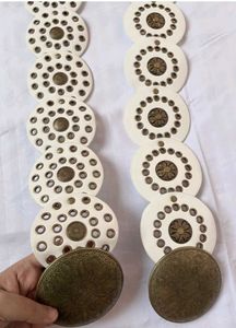 Y2k Vinatge Leather Disc Belt White Pinteresty