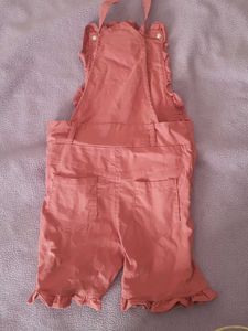Girls Dungaree Or Overalls - Pink And Black