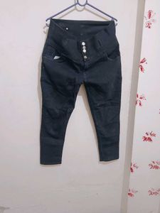 High-Waisted Black Jeans