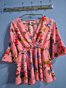 Floral Print V-Neck Top