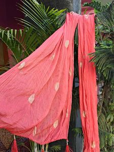 Lotus Pink Dupatta With Tassels🪷