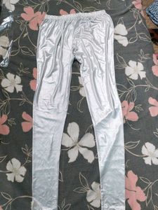 Silver Shining Colour Leggings For Girls