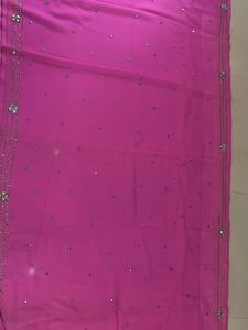 Pink Embellished Saree
