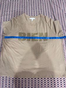Beige Graphic Tee - &#39;Bien&#39; Slogan