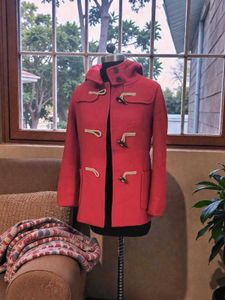 Red Hooded Duffle Coat