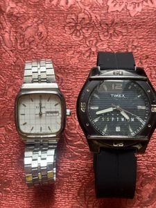 Titan Vintage Square And Timex Watch Combo