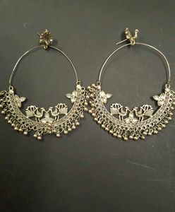 Hoop Peacock Earrings
