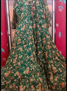 Elegant Green Floral Ethical Dress