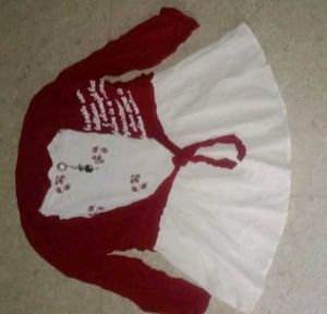 Girls Red &amp; White Dress
